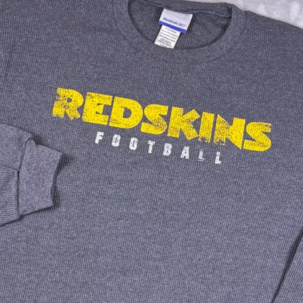 Reebok Mens Washington Redskins Football Thermal Shirt Gray Large 2298A-06
